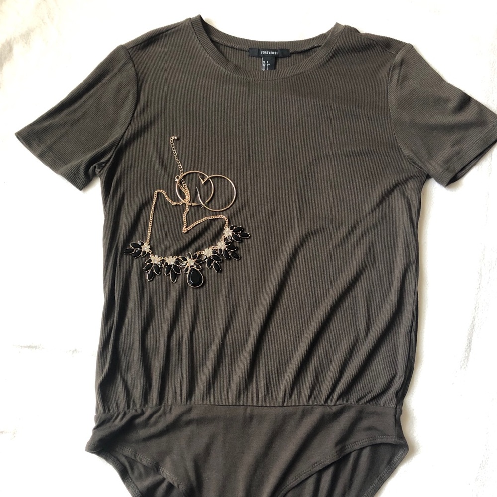 Forever 21 olive green body suit